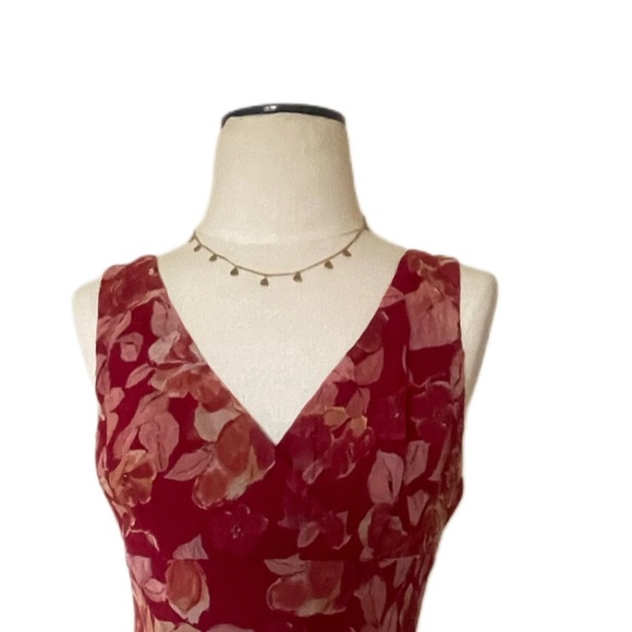 City Triangles vintage 90s Y2K pink red floral fairy midi dress pull over lined - Picture 3 of 9